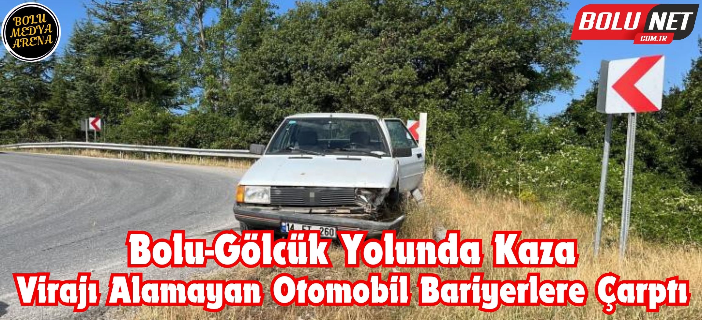 Virajı alamayan otomobil bariyerlere çarptı: 1 yaralı ...BoluNet