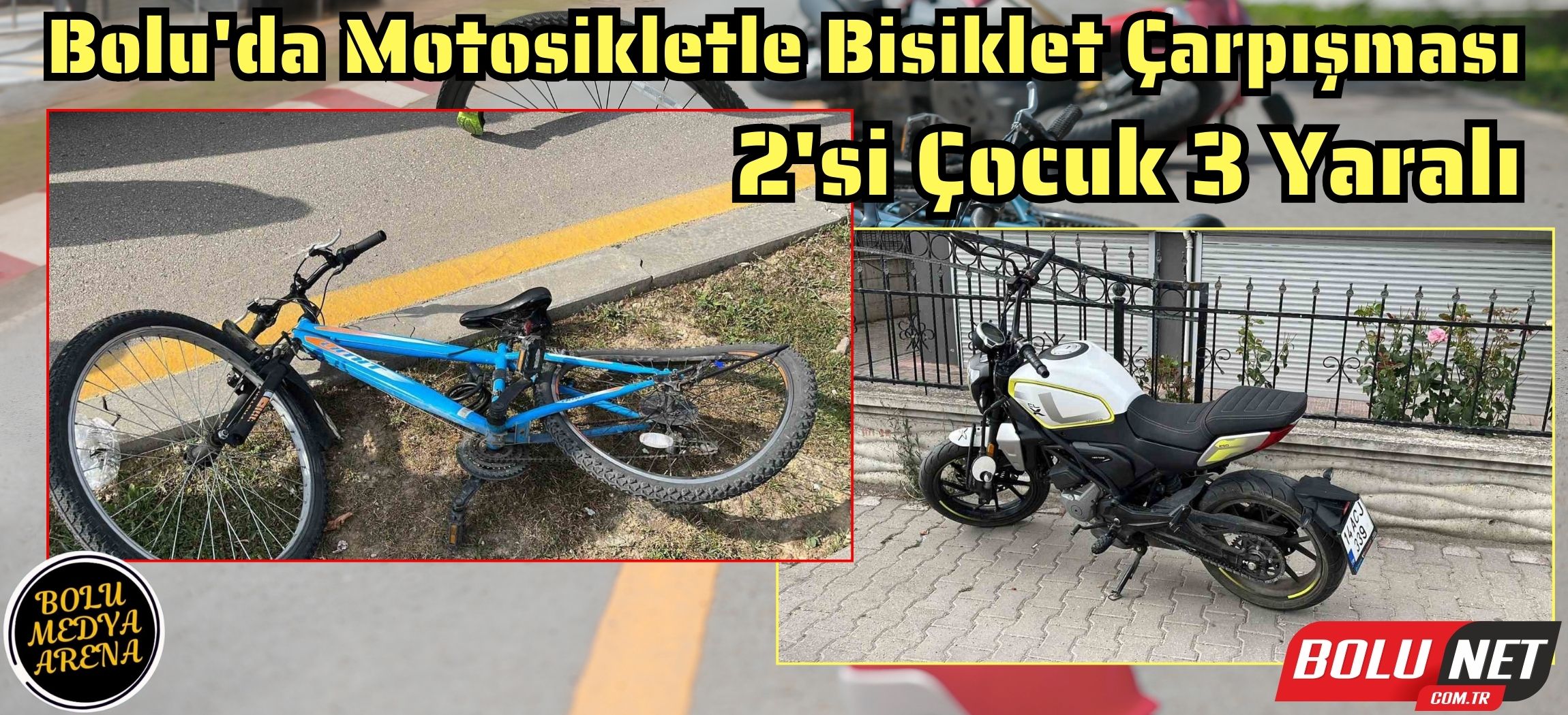 Motosikletle bisiklet çarpıştı: 3 yaralı ...BoluNet