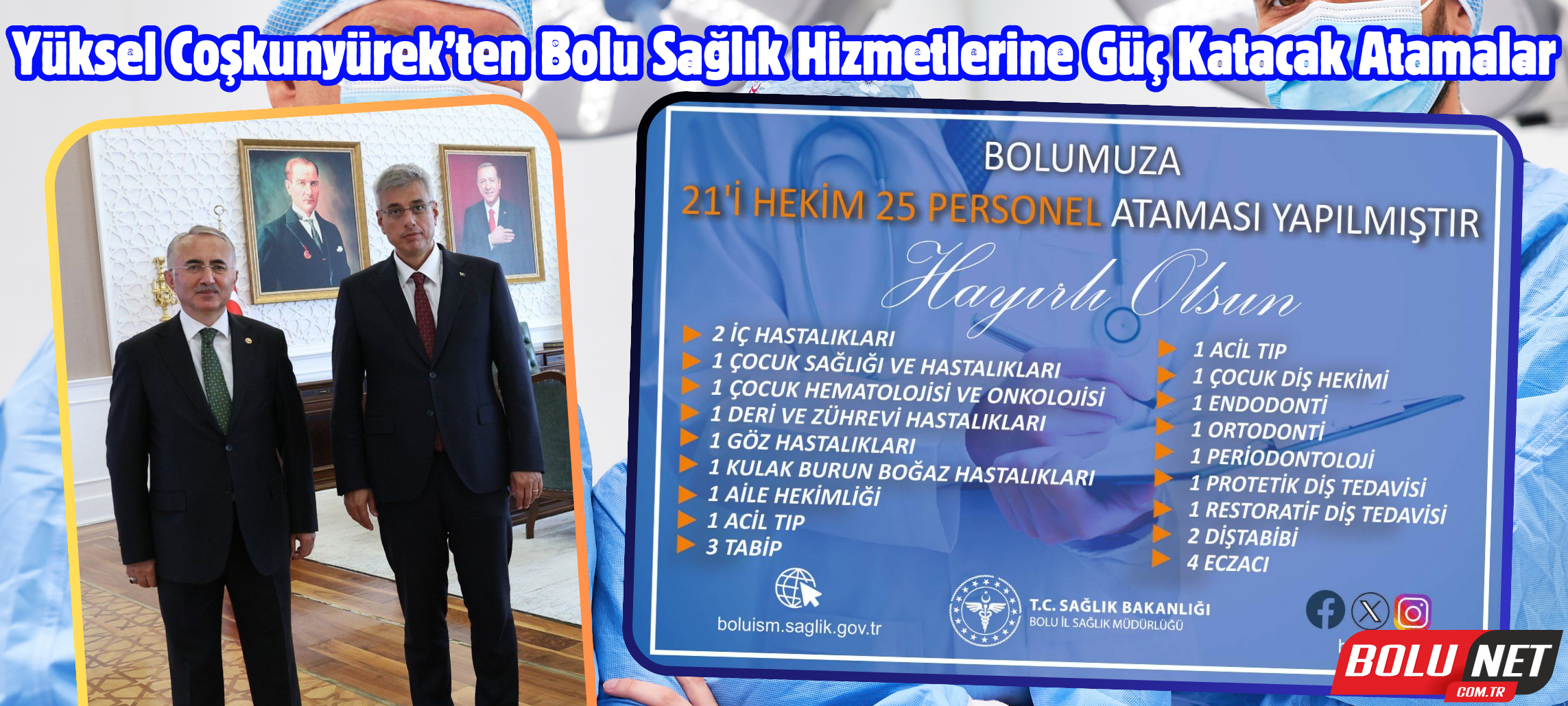 Yüksel Coşkunyürek, Bolu'ya 46 Yeni Sağlık Personeli Kazandırdı...BoluNet