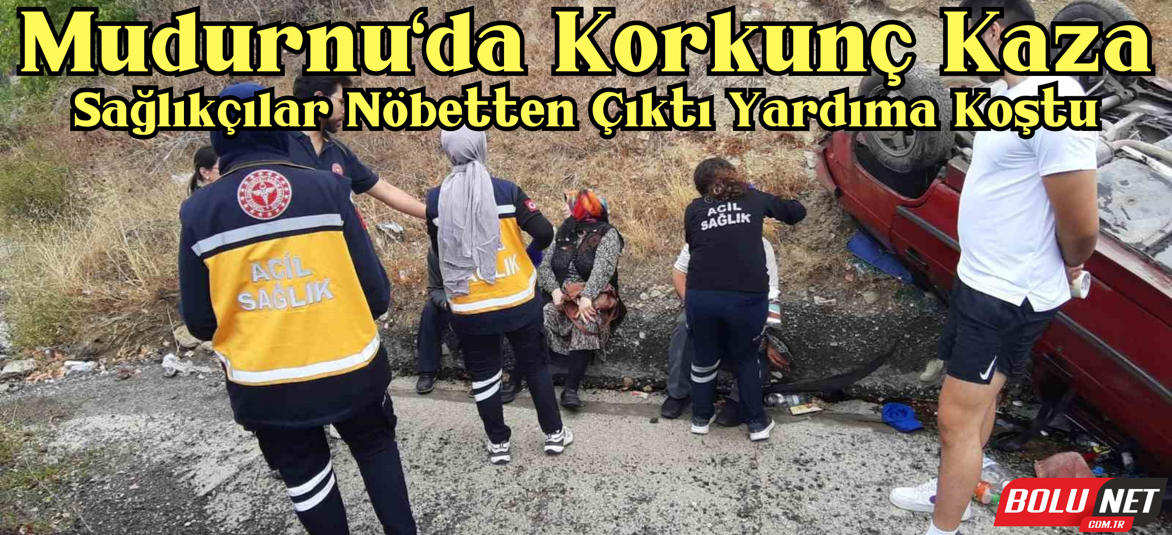 Otomobil takla attı: Yaralıların yardımına nöbetten çıkan sağlıkçılar koştu ...BoluNet