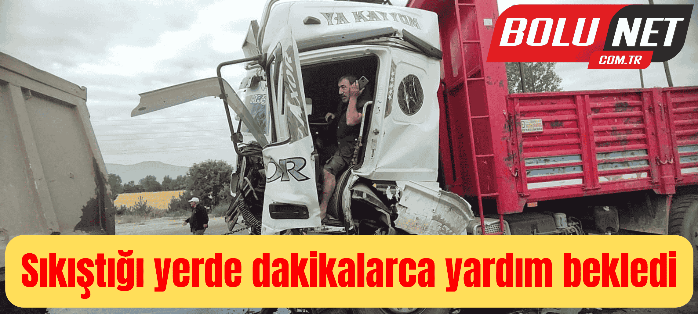 Sıkıştığı yerde dakikalarca yardım bekledi ...BoluNet