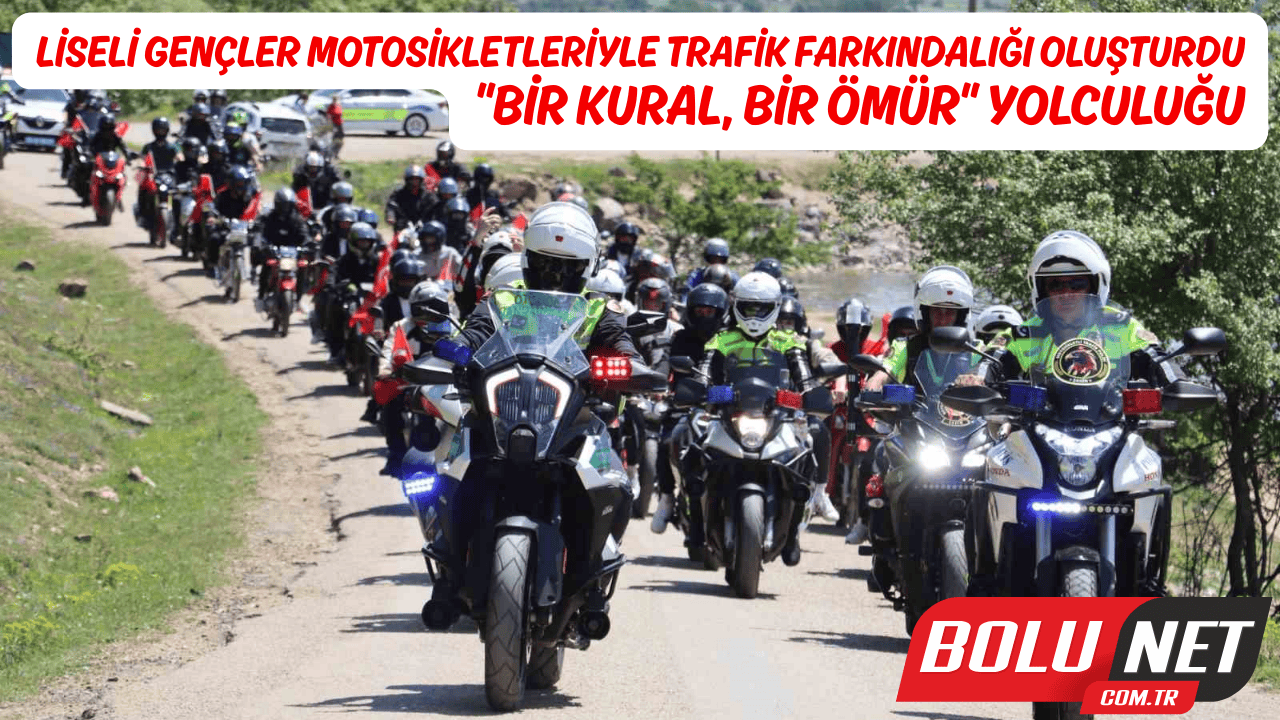 Liseli gençler motosikletleriyle trafik farkındalığı oluşturdu: 