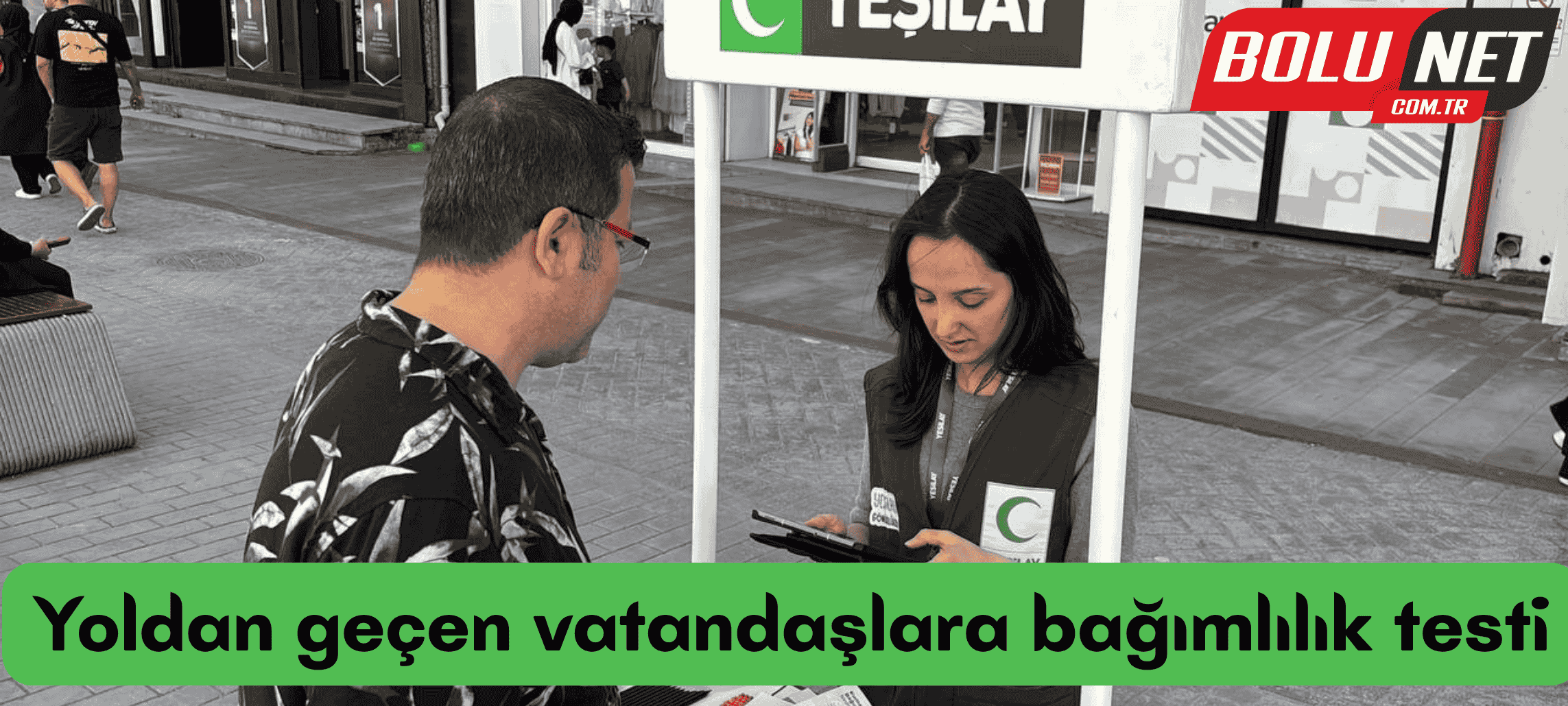 Yoldan geçen vatandaşlara bağımlılık testi ...BoluNet