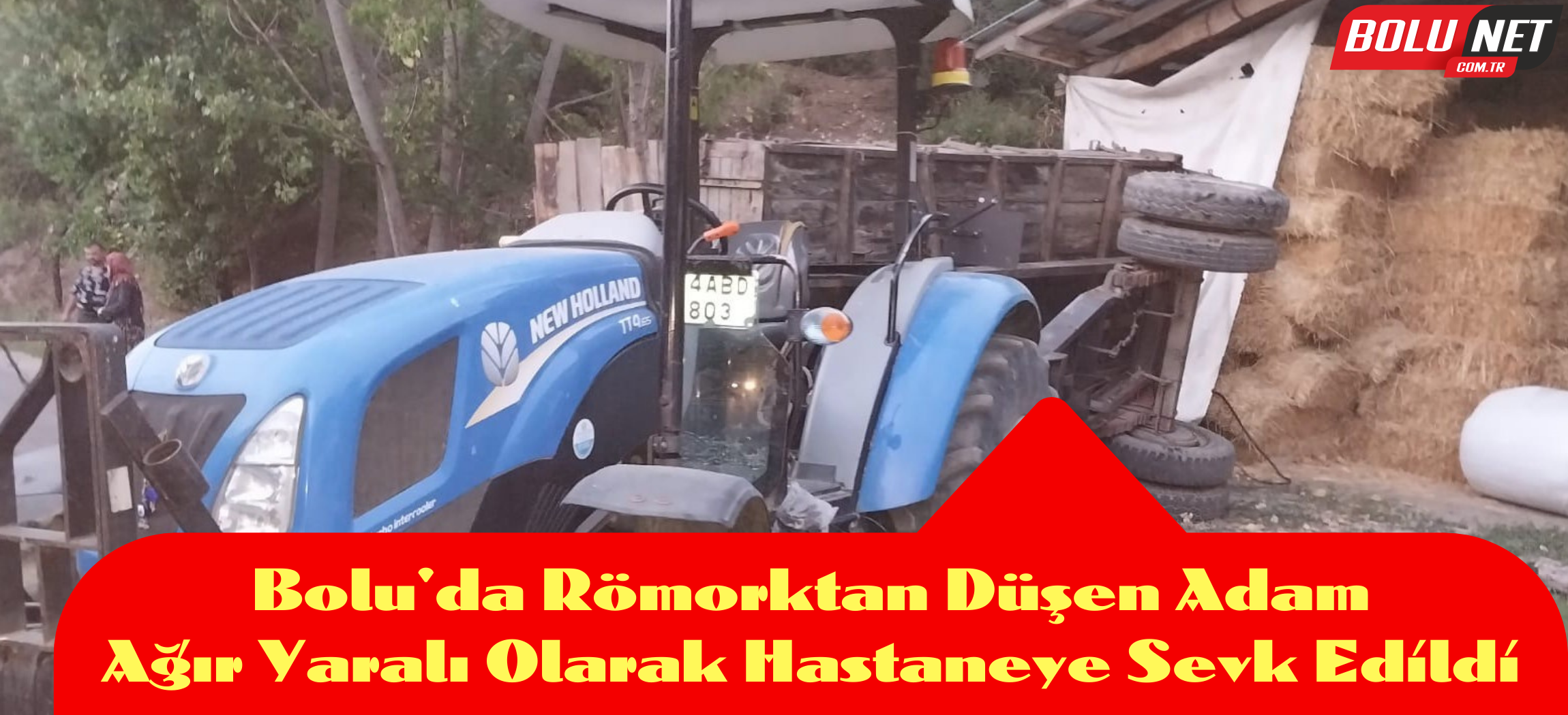 Römorkun tepesinden düştü, ağır yaralandı ...BoluNet