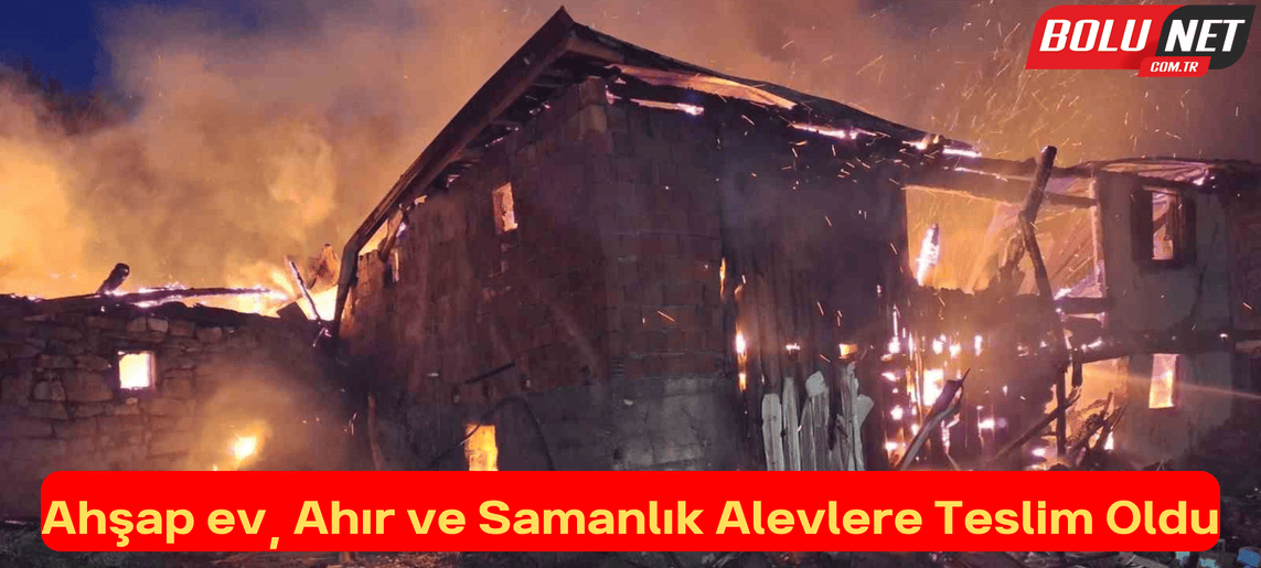 Ahşap ev, ahır ve samanlık alevlere teslim oldu...BoluNet