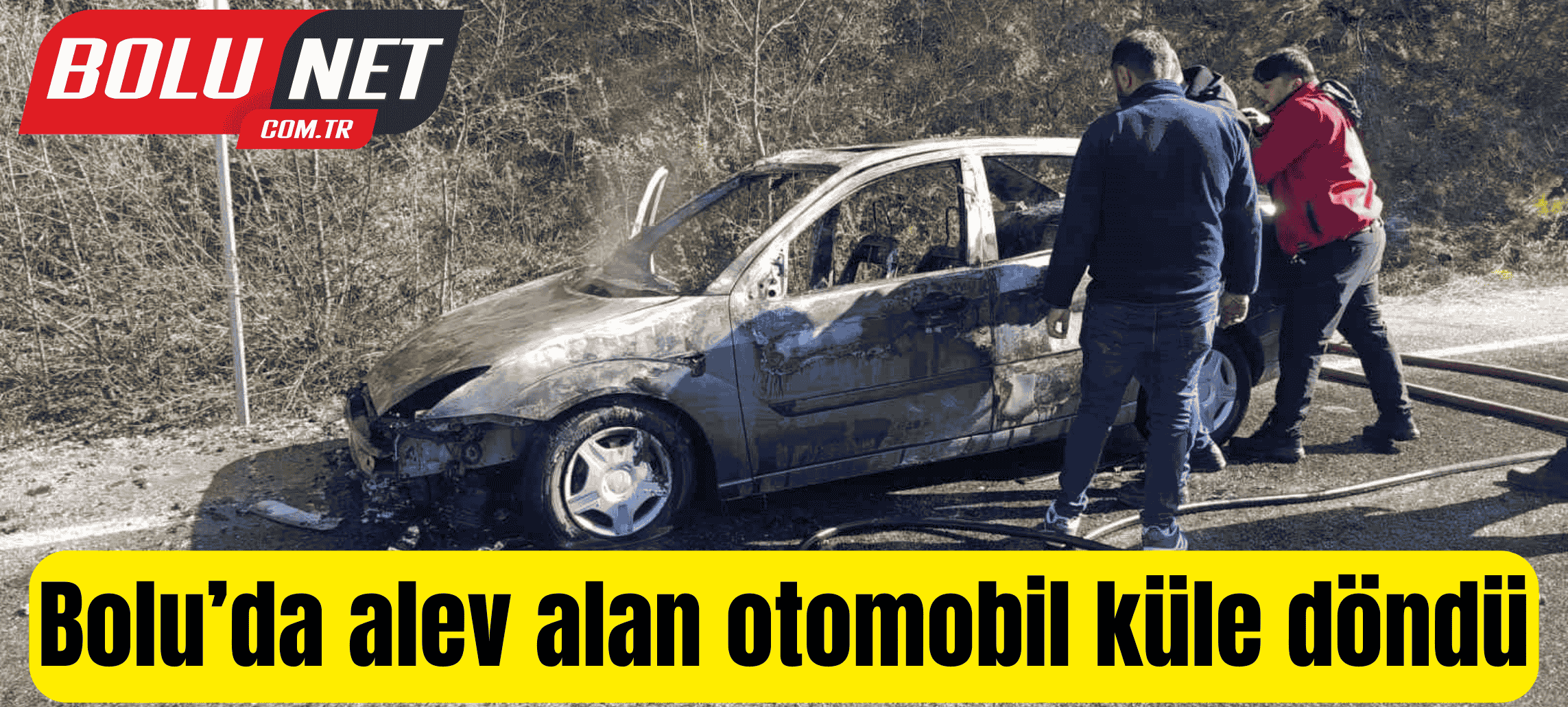 Bolu’da alev alan otomobil küle döndü ...BoluNet