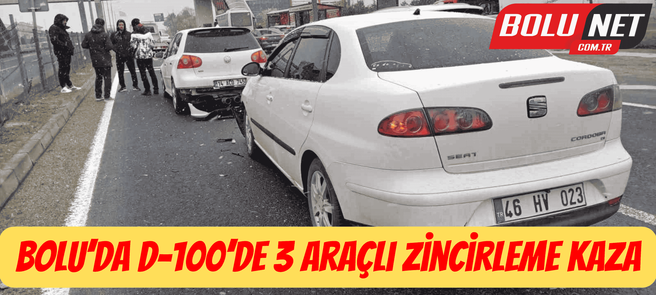 Bolu’da D-100’de 3 araçlı zincirleme kaza ...BoluNet