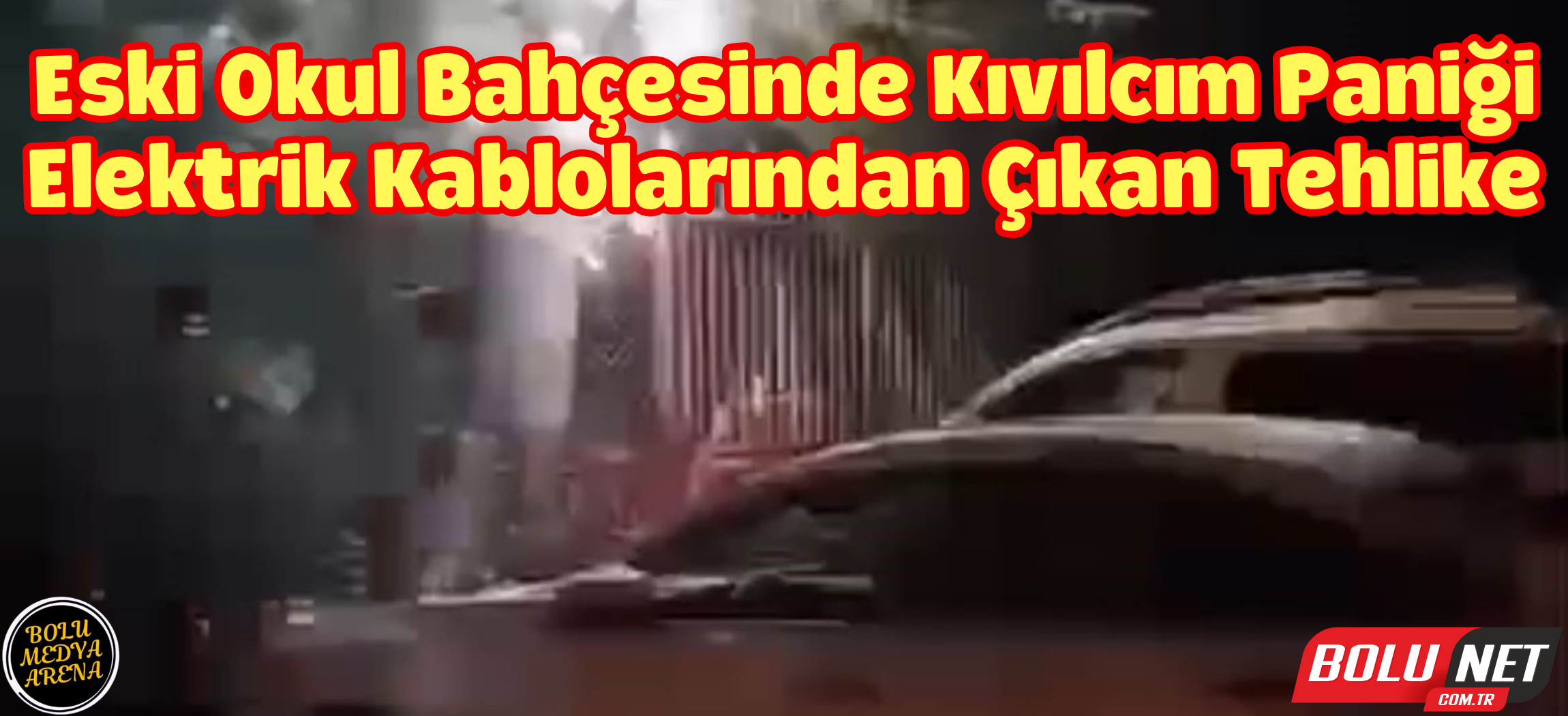 Ağacın dibindeki elektrik kablolarından çıkan kıvılcım korkuttu ...BoluNet