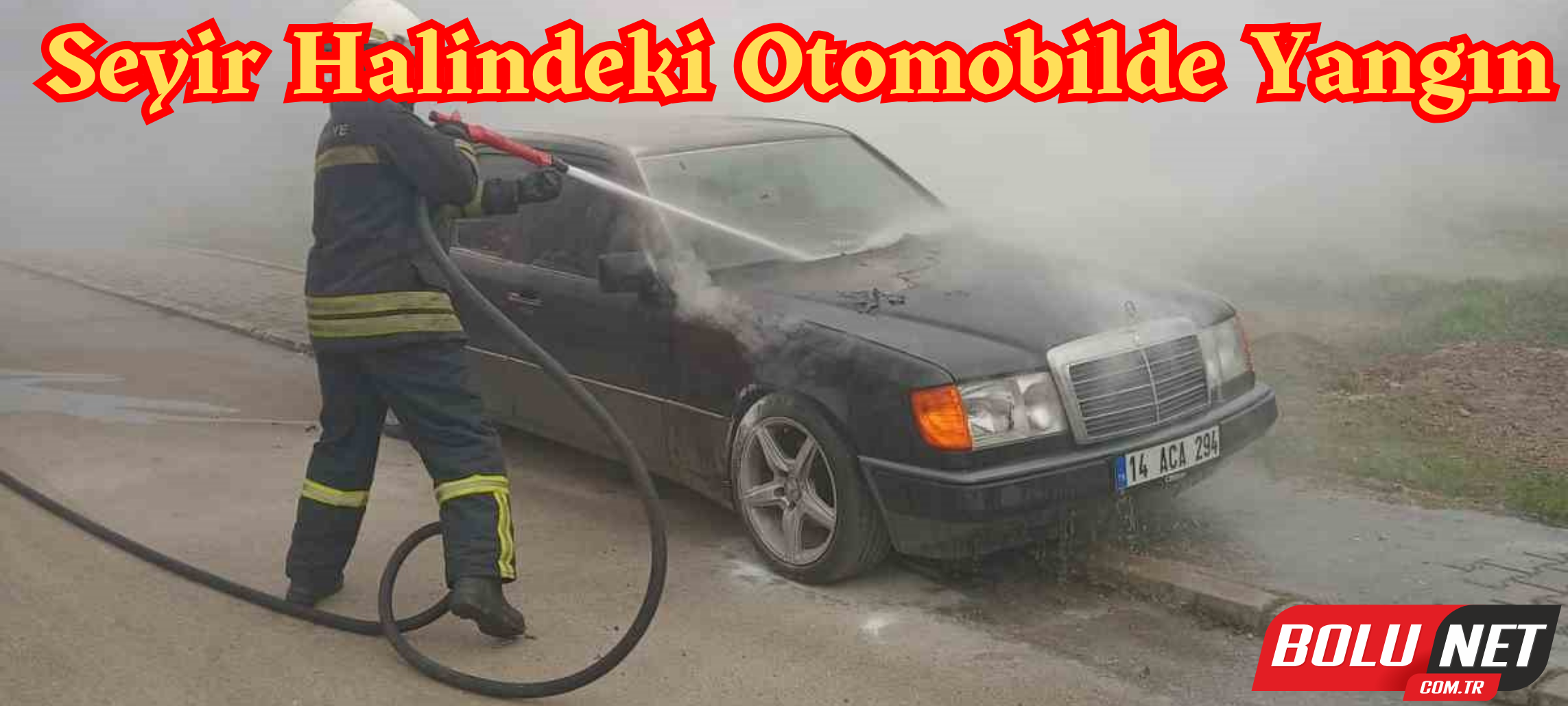 Seyir halindeki otomobilde yangın ...BoluNet