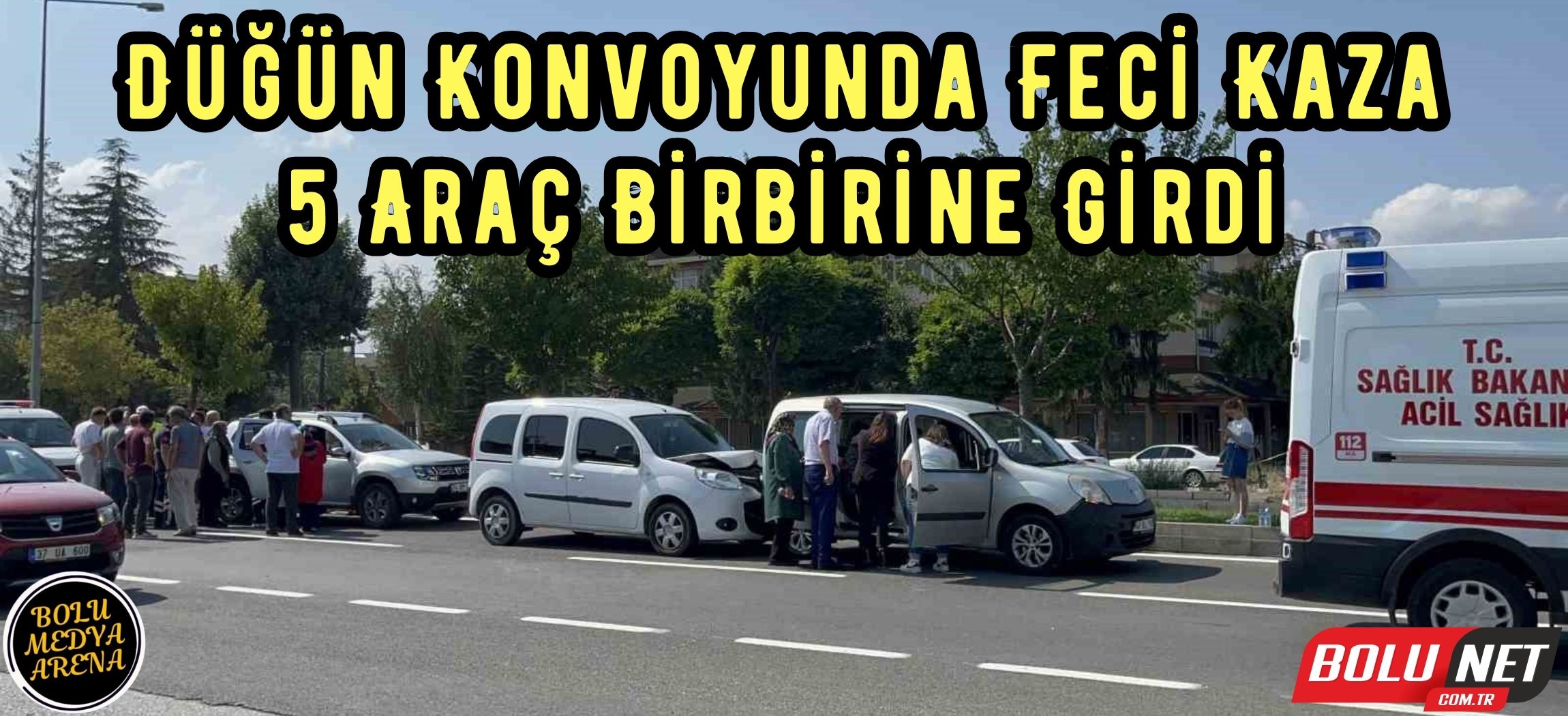 Düğün konvoyunda zincirleme kaza: 2 yaralı ...BoluNet