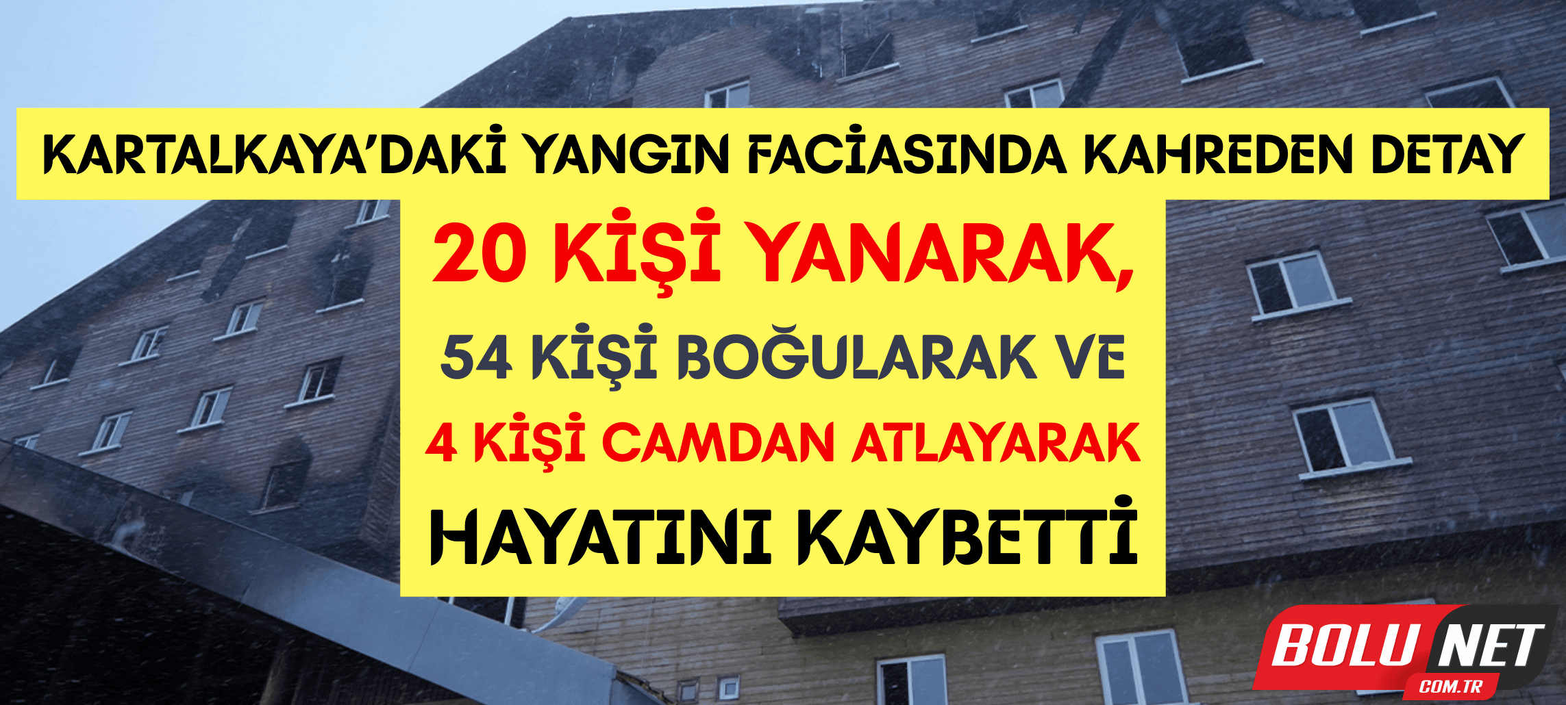 Kartalkaya’daki yangın faciasında kahreden detay: 20 kişi yanarak, 54 kişi boğularak ve 4 kişi camdan atlayarak hayatını kaybetti ...BoluNet