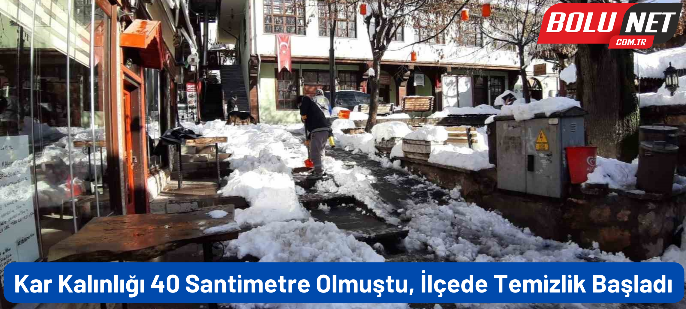 Kar kalınlığı 40 santimetre olmuştu, ilçede temizlik başladı ...BoluNet