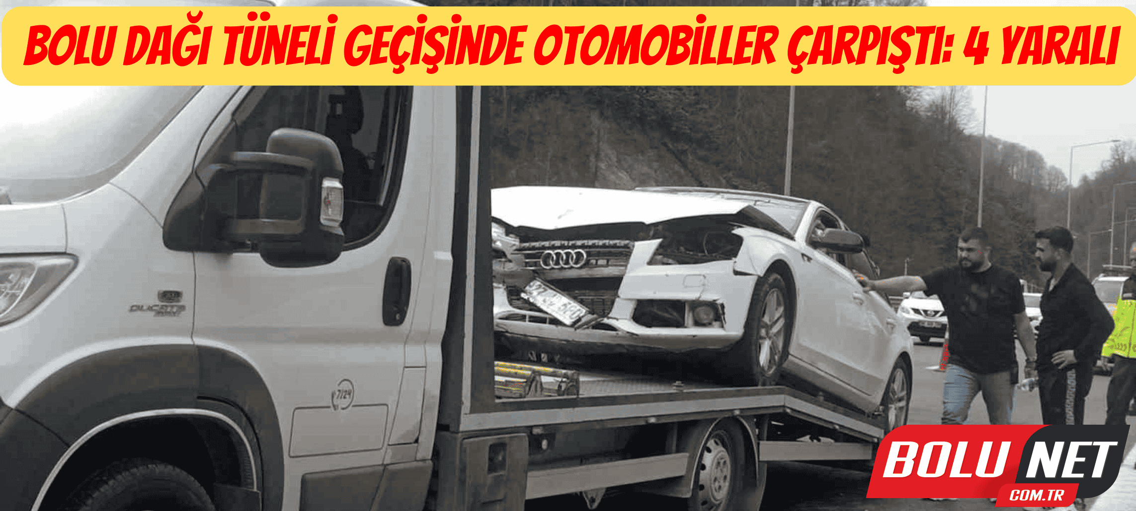 Bolu Dağı Tüneli geçişinde otomobiller çarpıştı: 4 yaralı ...BoluNet