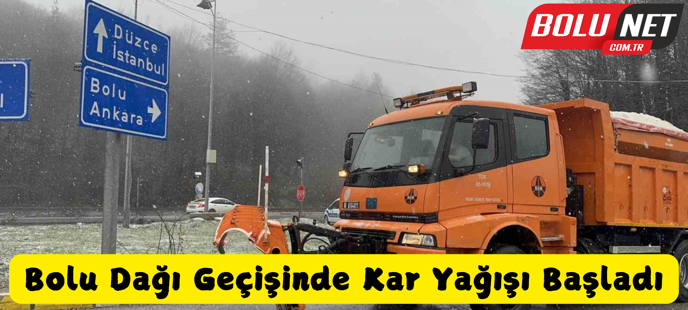 Bolu Dağı geçişinde kar yağışı başladı ...BoluNet