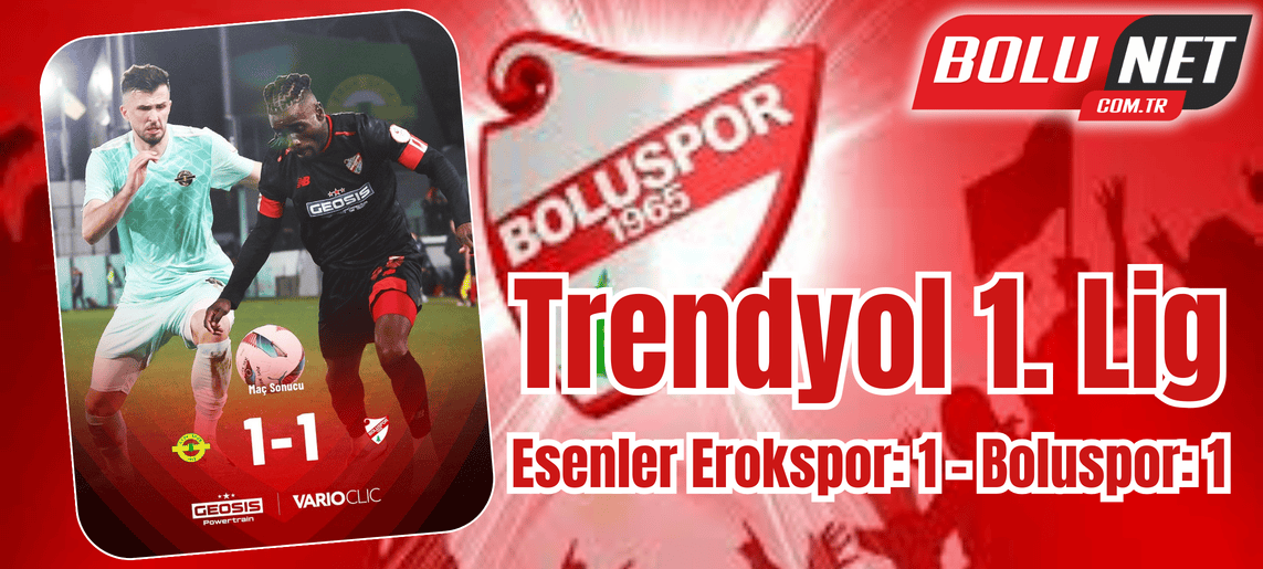 Trendyol 1. Lig: Esenler Erokspor: 1 - Boluspor: 1 ...BoluNet