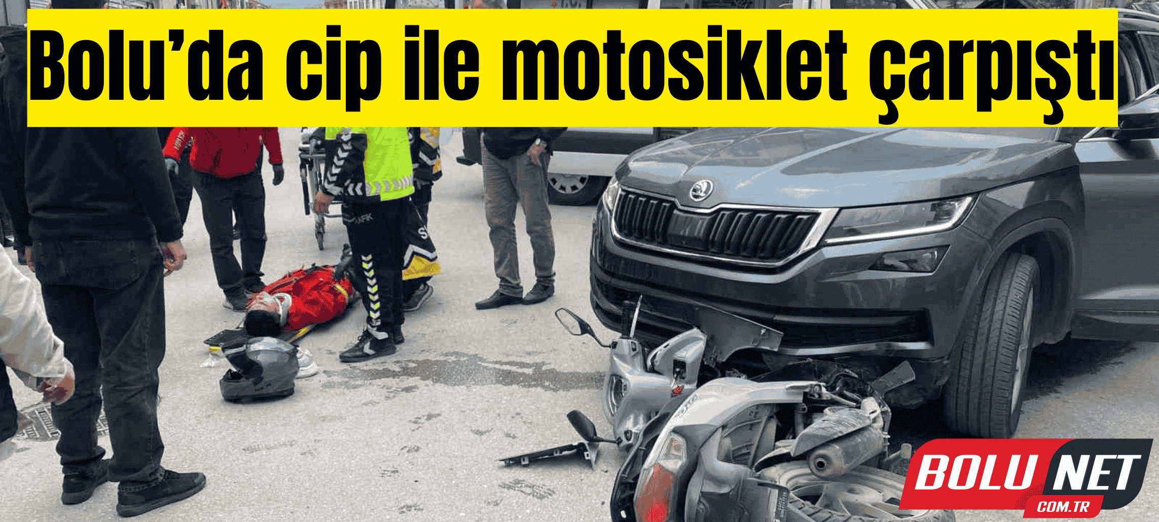 Bolu’da cip ile motosiklet çarpıştı: 1 yaralı ...BoluNet