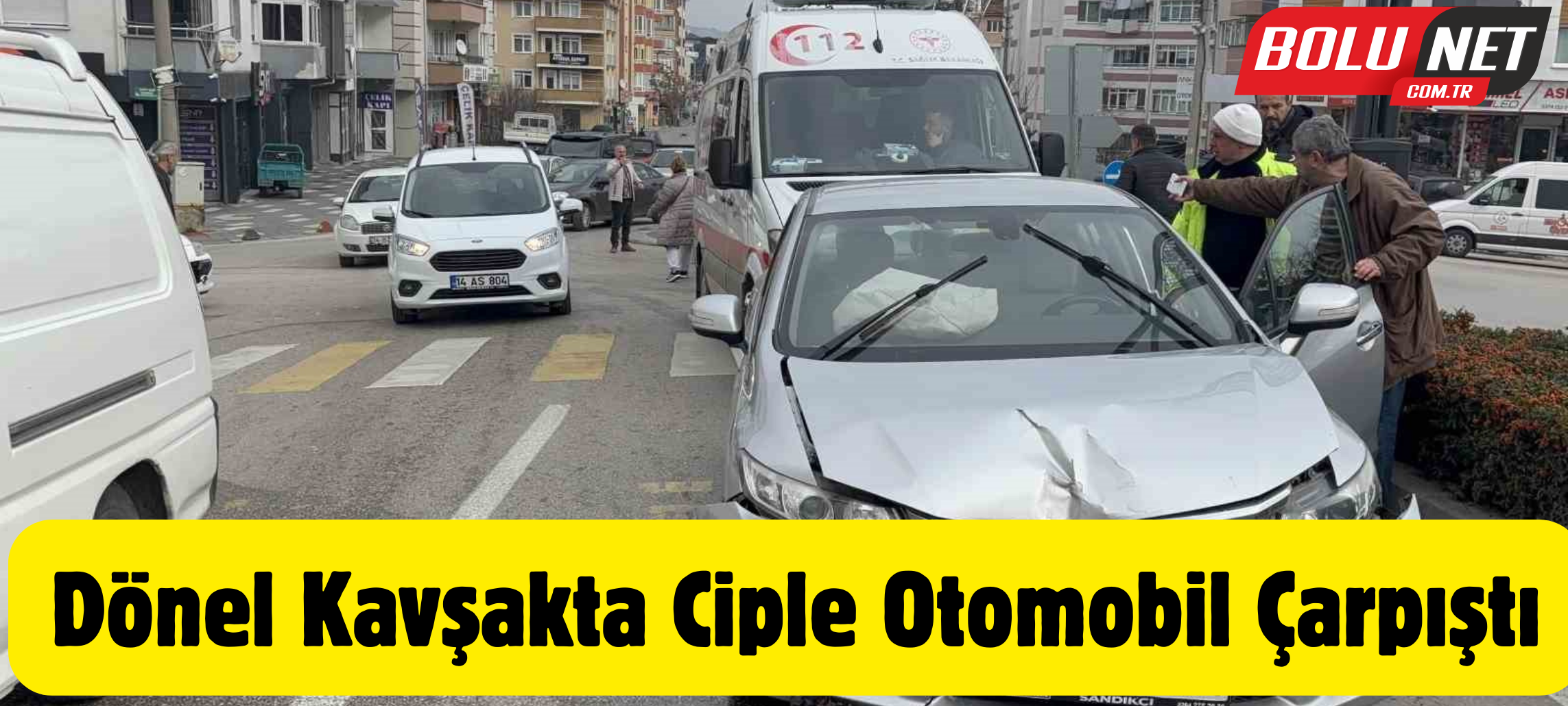 Dönel kavşakta ciple otomobil çarpıştı: 1 yaralı ...BoluNet