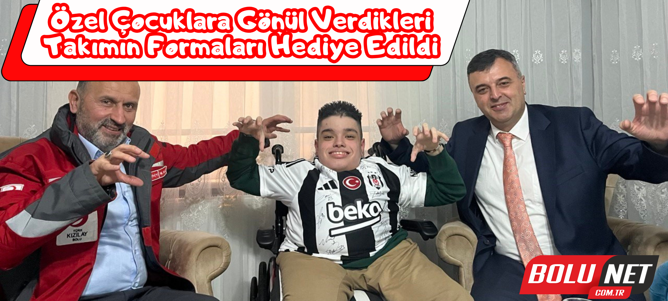 Özel çocuklara gönül verdikleri takımın formaları hediye edildi ...BoluNet