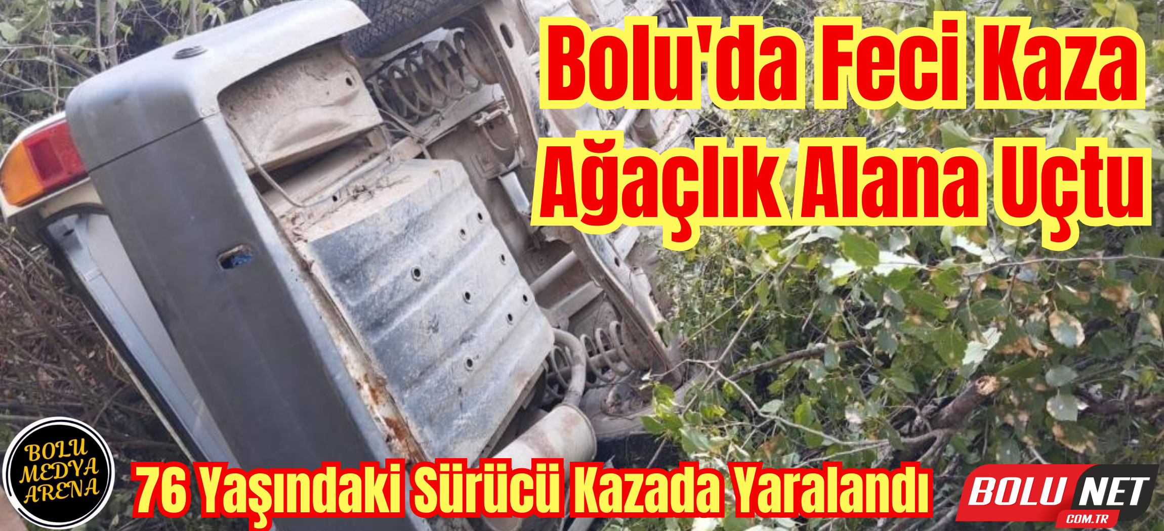 Yoldan çıkan araç ağaçlık alana uçtu: 1 yaralı...BoluNet