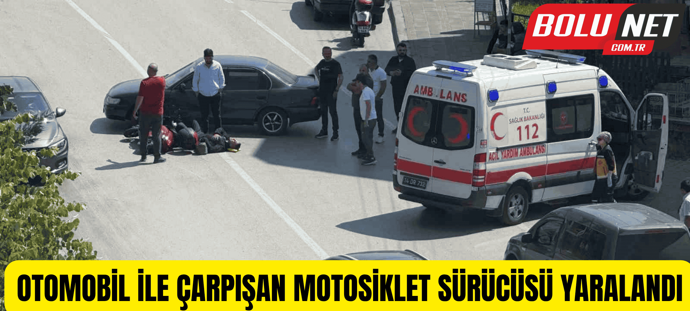 Otomobil ile çarpışan motosiklet sürücüsü yaralandı...BoluNet