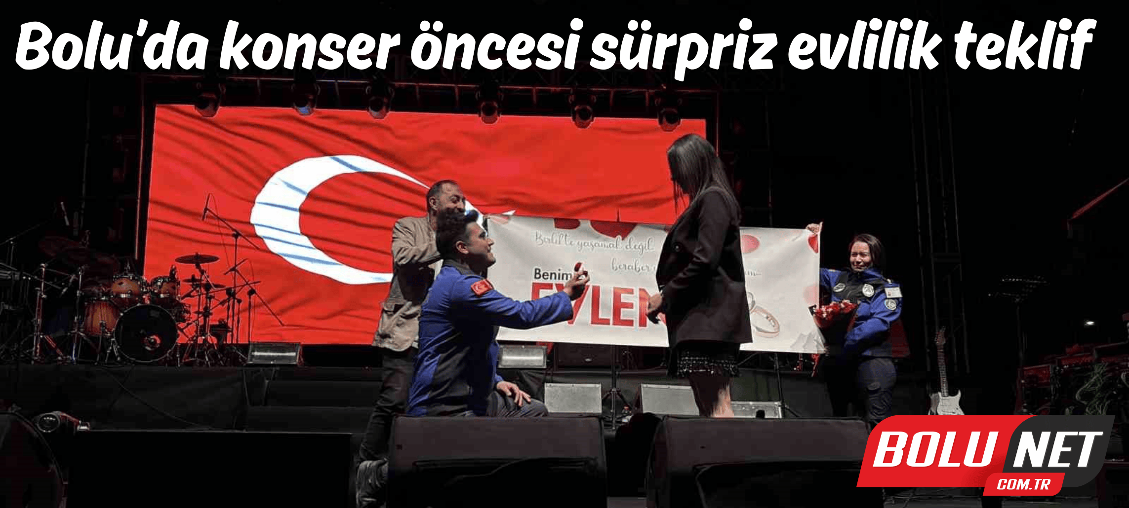 Bolu’da konser öncesi sürpriz evlilik teklifi...BoluNet