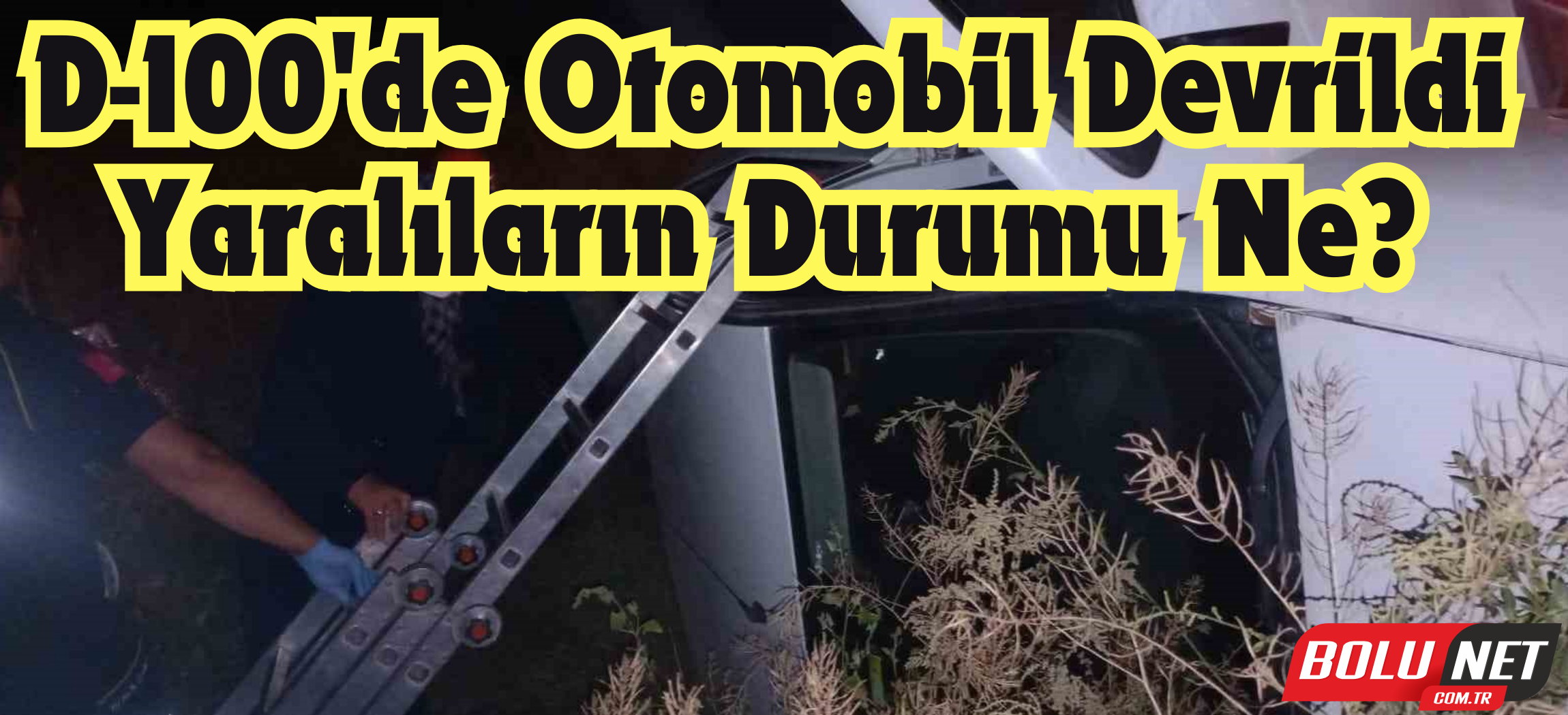 Yoldan çıkan otomobil devrildi: 3 yaralı...BoluNet