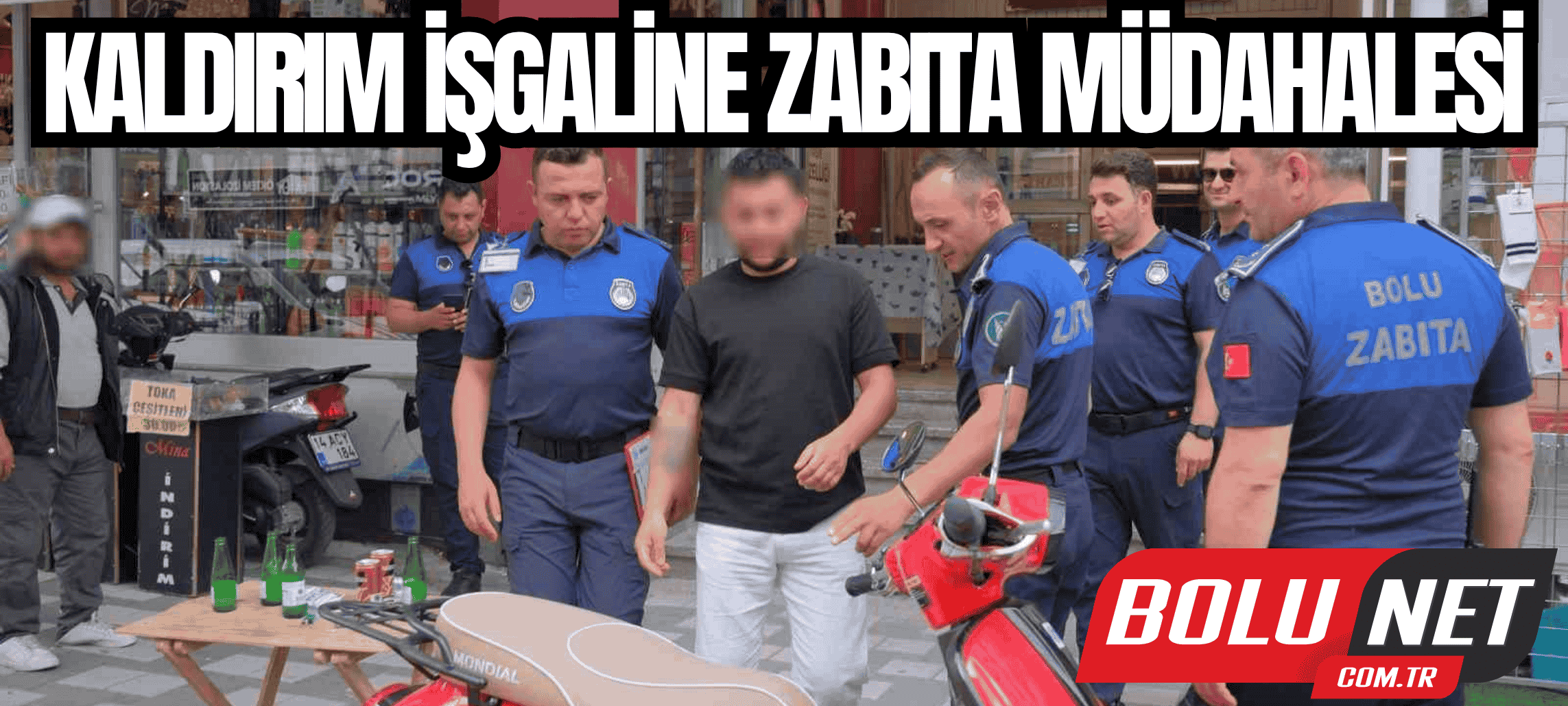 Kaldırım işgaline zabıta müdahalesi ...BoluNet