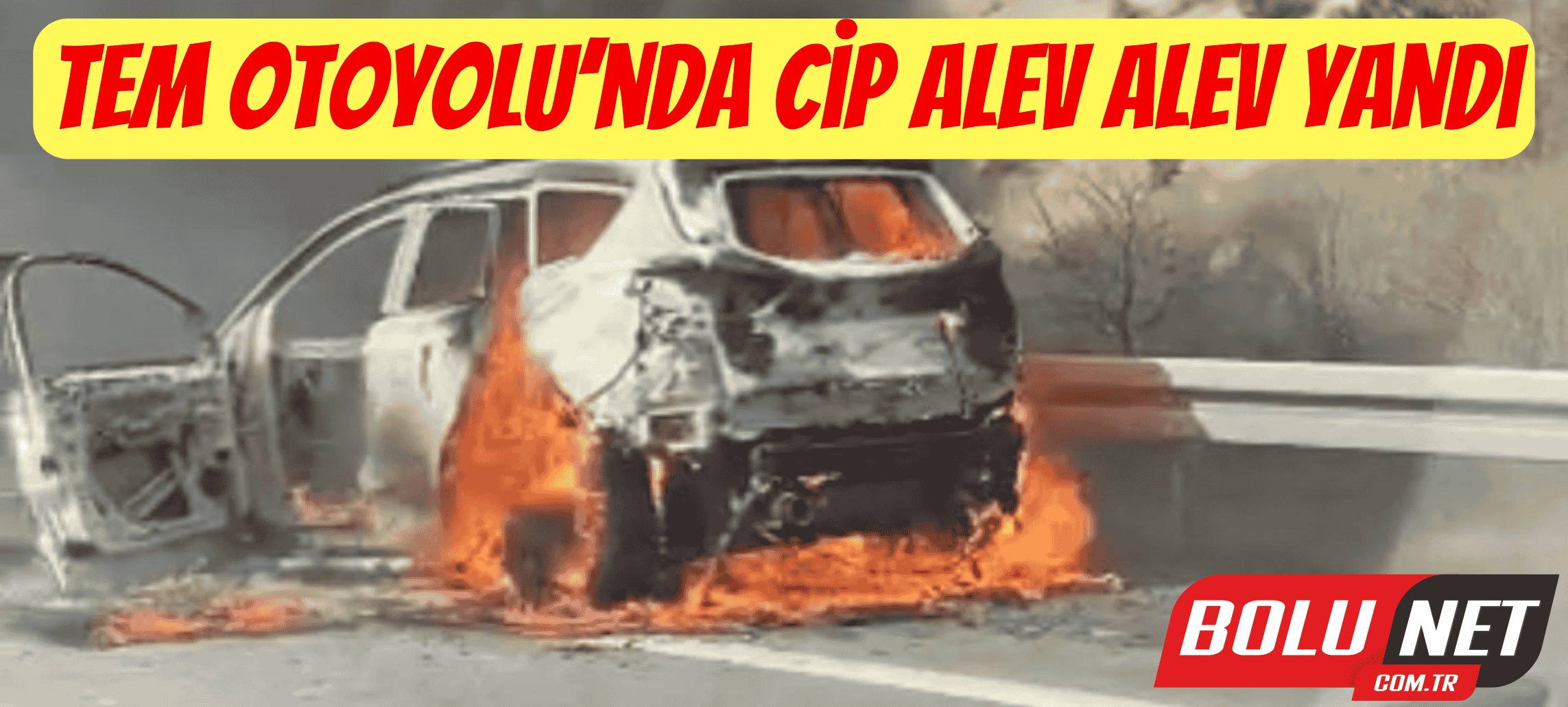 TEM Otoyolu’nda cip alev alev yandı ...BoluNet