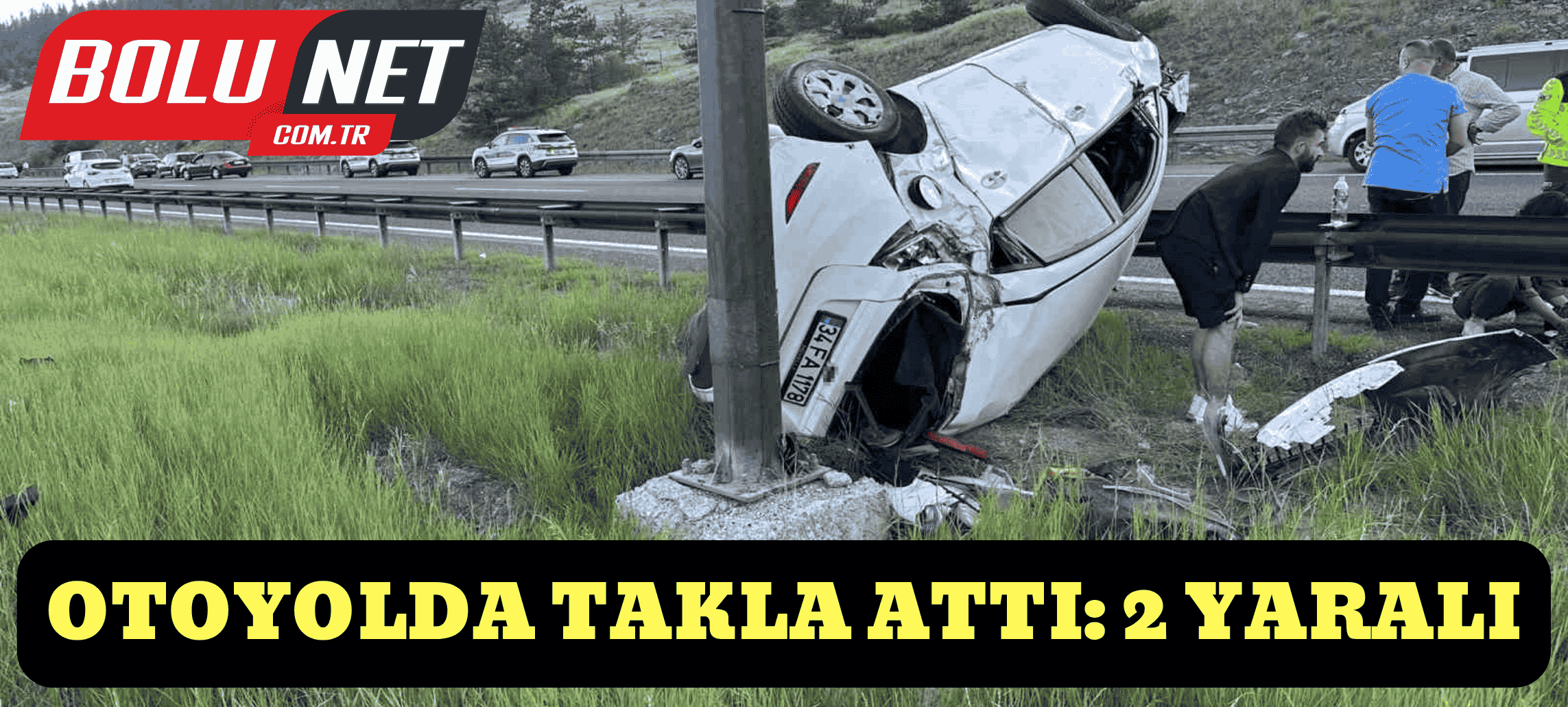Otoyolda takla attı: 2 yaralı ...BoluNet