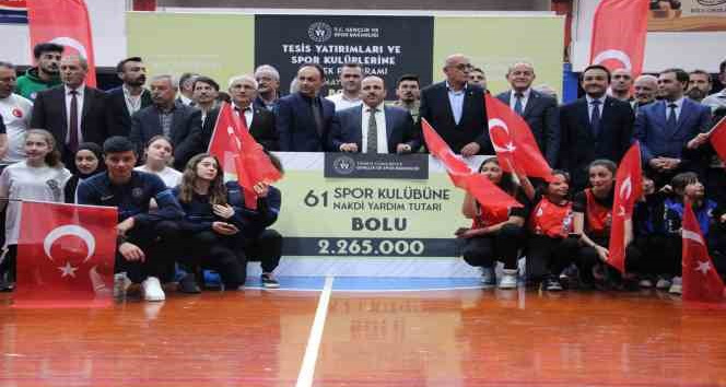 Bolu'da 61 spor kulübüne 2 milyon 265 bin lira destek...