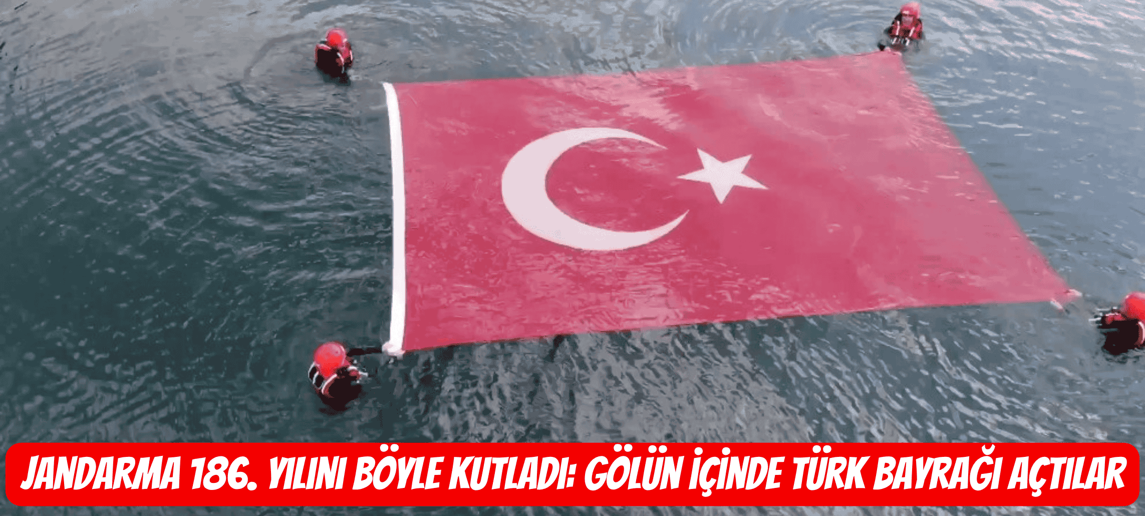 Jandarma 186. yılını böyle kutladı: Gölün içinde Türk bayrağı açtılar ...BoluNet