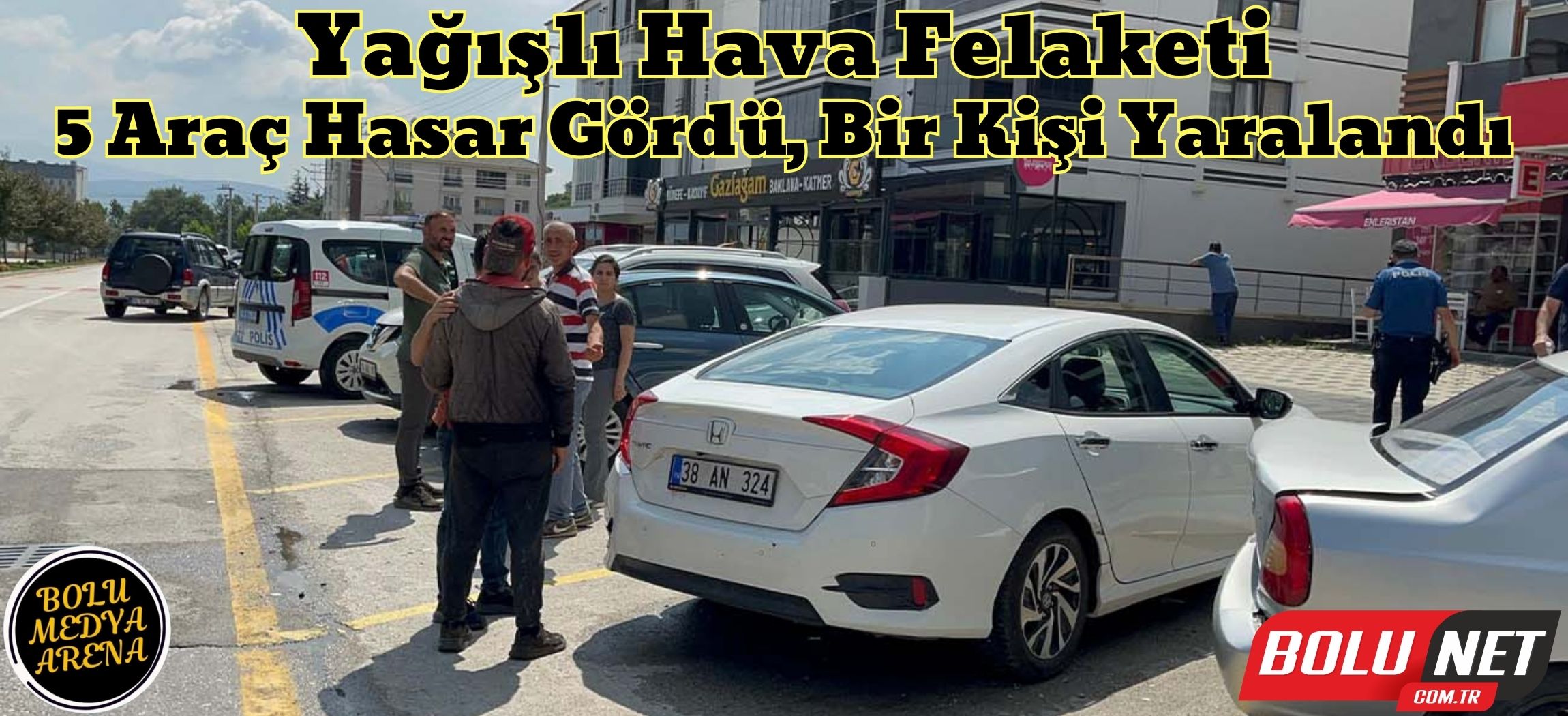 Yağışlı havada park halindeki 4 araca çarptı: 1 yaralı ...BoluNet