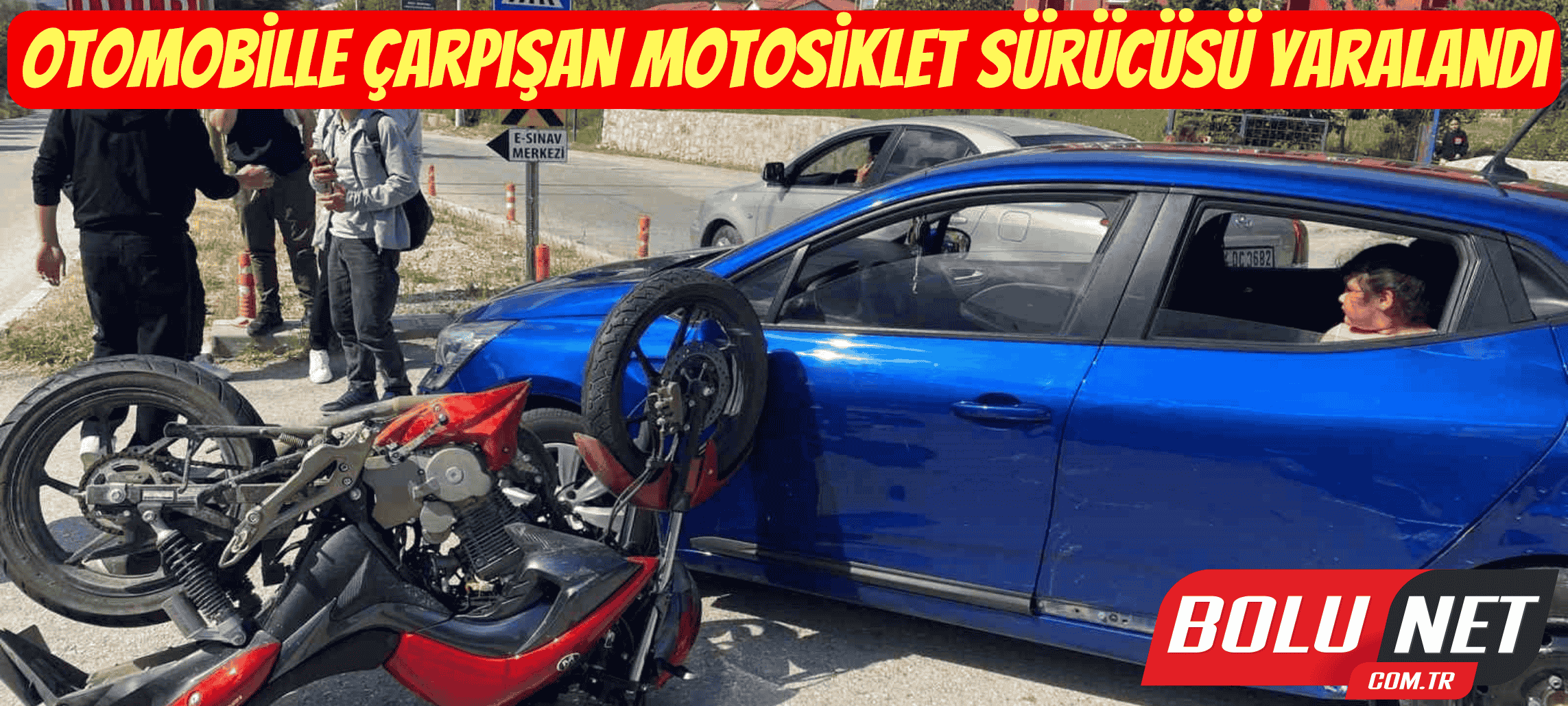 Otomobille çarpışan motosiklet sürücüsü yaralandı ...BoluNet