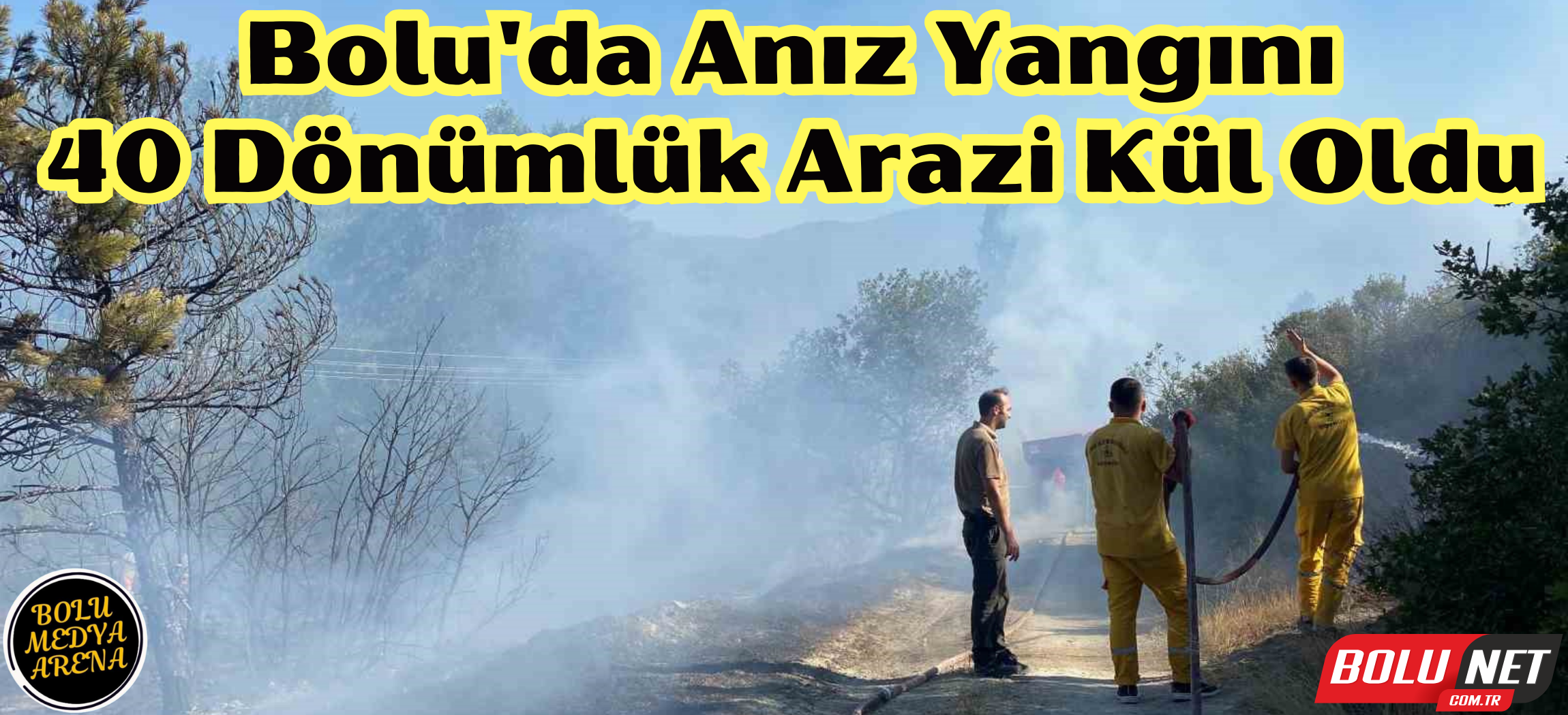 Anız yangınında 40 dönümlük arazi kül oldu...BoluNet