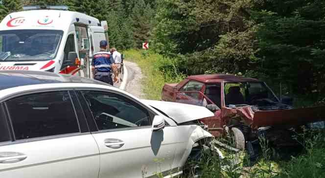 Bolu’da ormanda çilek toplamak için park edilen araç kazaya sebep oldu: 2 yaralı 