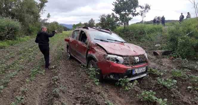 Cip patates tarlasına uçtu: 2 yaralı