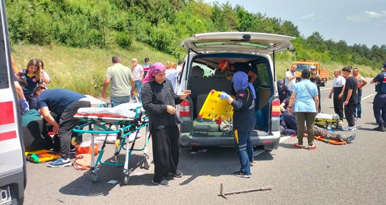 TEM’de minibüs takla attı: 1 ölü, 10 yaralı ...BoluNet