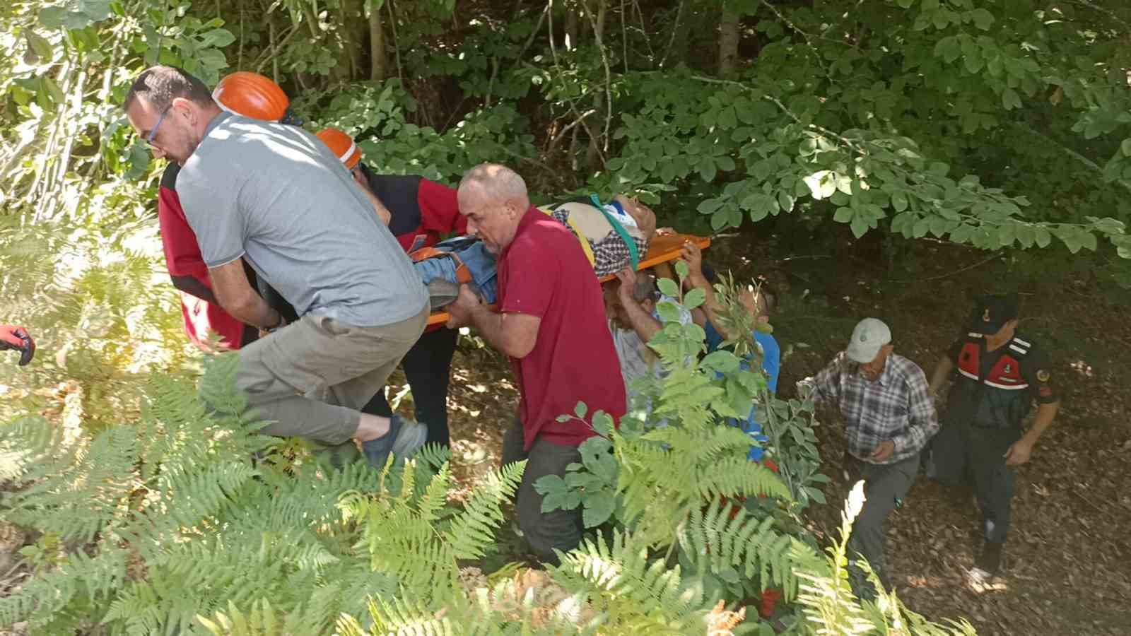 Traktörüyle 15 metrelik uçurumdan uçan sürücü ağır yaralandı 